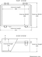 Gratury Junction Box, IP67 Waterproof Plastic Enclosure for Electrical Project, Hinged Grey Cover, Includes Mounting Plate and Wall Bracket (Grey Cover, 16.1"x12.2"x7.1")