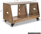 Sound Town DIY 2 x 8U Slanted Studio Rack with Solid Baltic Birch Plywood, Casters, Weathered Brown for Recording Room, Home Studio (SDRK-D8TB)