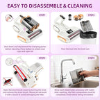 BESTING Mattress Vacuum Cordless with 16Kpa Suction & HEPA Dust Cups, 253.7nm UV-C Light & Ultrasonic, Low Noise Widened Suction Port Handheld Vacuum for Bed Pillows Couch Car Seat Rugs, Pearl White