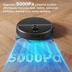 PGID Self-Emptying Robot Vacuum Cleaner, Robot Vacuum and Mop,FlexiArm Edge Mopping,5000Pa Suction, Dual Zero-Tangle System, Smart Obstacle Avoidance