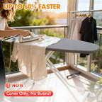 Ironing Board Cover and Pad, 18x49 Extra Wide Thick Iron Padding, Scorch & Stain Resistant Ironing board cover, Heavy Duty Iron Board Padded with Adjustable Fasteners Durable Elastic Edge, Grey