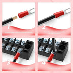 GAGIRA 6 Sets Terminals Block Strips, 6Pcs 25A 600V 12 Positions Screw Terminal Block + 12Pcs Insulated Terminals Barrier Strip + 70Pcs Wire Connector + Screwdriver