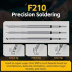FNIRSI DWS-200 200W 210 Precision Digital Soldering Station Kit with 3 F210 Soldering Iron Tips and 2 Helping Hands, Temp Value & Curve Mode, 3 Temperature Storage, Full-Color Display