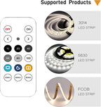 Pandery Remote Dimmer LED Controller Kit, App Control 2.4G RF Wireless Remote Control,DC 5-24V for 3528/2835/5050/COB LED Strip Lights,with Timing Function,Music Mode,(Single Color)