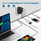 Upgraded 2000W 220V to 110V Voltage Converter US to Europe Travel Adapter for Hair Dryers with Fast Charging International Travel Adapter