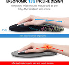 Mouse Pad Wrist Support, Laokiiy 2 in1 Keyboard Wrist Rest+ Ergonomic Mouse Pad, Non-Slip Wrist Rest for Computer Keyboard, Made Easy Typing & Relieve Wrist Pain(Flower)