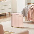 Bathroom Sensor Trash Can with Lid Automatic 2 Gallon Motion Sensor Garbage Bin, 7.5 Liter Slim Waterproof Plastic Wastebasket, Bathroom Decor for Bedroom, Office, Living Room, Pink