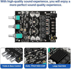 ZK-1002T Bluetooth Amplifier Board 2.0CH 100W*2 Mini Audio AMP with Treble and Bass Control, BT and AUX Inputs, DC 9-24V Stereo AMP Module for Home Speakers, Update Version APP Control