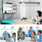 RayBit TB5 Video Conferencing System - Zoom Certificated, Ultra 4K Pro Audio and Video Conference Room Camera with 4 Microphone Arrays & Stereo Speakers, 120° Wide Angle Webcam for TV/Meeting Room