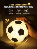 TechCharm Soccer Night Light for Kids Rechargeable LED Touch Control Silicone Night Lamp,Nursery Night Lights,Glowing Football Gift for Boys,Home Decor Birthday Christmas Gifts for Kids