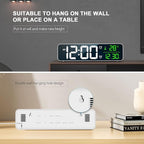 Hournor Digital Clock for Bedroom, Digital Wall Clock for Living Room Decor, Desk Table Clocks, Digital Clock Large Display, Bedroom Smart Alarm Clock for Office White Green