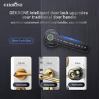 GEKRONE Fingerprint Smart Lever Lock TUYA APP Control Keyless Entry Bluetooth Touchscreen Indoor Handle Biometric Electronic Digital Door Knob with Keypad Suitable for Hotel Office Apartment Bedroom
