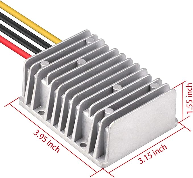 Cllena DC 8V-40V to 12V 25A Automatic Buck Boost Converter Step Down/Up Regulator Voltage Reducer Converter Waterproof Regulated DC Power Supply for Golf Cart Club Car LED Light