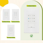 TG 4 Hour Countdown Timer Switch, 5-10-30-60 Min, 2-4 Hour, in Wall Timer Switch for Bathroom Fans, Lights, 120VAC Neutral Wire Required, UL Listed, White, 2 Pack