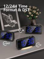 Mesqool Extra-Loud Alarm Clock with Bed Shaker for Heavy Sleepers, Vibrating & Buzzer Modes, Dual Alarms, USB Charging, Snooze & Battery Backup for Adults, Teens, Seniors