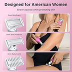 Trimcoo 2026 New Bikini Trimmer for Women - Small But Powerful Electric Razors, Intimate Pubic Hair/Lady Facial Painless Removal, USB-C Cordless Body Shaver for Trip, Replaceable Wet/Dry Blade, Pink