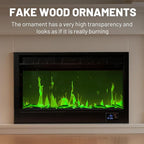 Electric Fireplace Wall Fireplace Recessed 3 Log Flame Colors Electric Fireplace Synthetic Resin Decoration Transparent Logs Flame for 60 inch Indoor Electric Fireplaces 6 Pieces