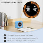 FCXJTU Rotating Cube Pomodoro Visual Timer 5, 25, 10 50 Minutes Preset, Rechargeable Desk Productivity Flip Timer w/Silicone Cover, Custom Countdown, Silent Mode for ADHD, Study, Work, School(Purple)
