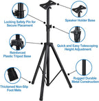 Howonder Speakers Stands,PA Speaker Stand,Speaker Tripod Stand,Adjustable Height from 40 to 66 Inches,Hold up to 110lbs,HD-100 (1 Packs,Black)