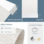 COOLWINDS Motorized Blinds with Remote Cordless Automatic Motorized Shades Custom Blinds for Indoor Windows Smart Curtains with Alexa Google Home(Light Filtering Jacquard Beige,W43 x H72in)