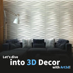 Art3d Decorative 3D Wall Panel, 32 Sq.FT PVC Interior Wall Decor for Living Room, Bedroom, Lobby, Office, Shopping Mall, White