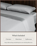Cozy Earth Luxury Bed Sheet Set - 100% Viscose from Bamboo Fabric, Ultra-Soft & Breathable, Fits Regular & Deep Pocket Mattresses up to 20" - 4 Pieces California King Sheet Set Gray