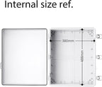 Gratury Junction Box, IP67 Waterproof Plastic Enclosure for Electrical Project, Hinged Grey Cover, Includes Mounting Plate and Wall Bracket 510×410×200mm (20"×16.1"×7.9")