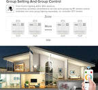 BTF-LIGHTING SP630E Bluetooth Controllers 4 Zones 2.4GHz RF RB2 Remote Kit Support FCOB COB SMD PWM or SPI CCT Dual White Tunable Color Temperature LED Strip WS2811 IC etc DC5V DC12V DC24V