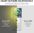 PODMemory Sea Turtle Stained Glass Night Lights Plug into Wall for Room, Sea Turtle Night Light LED for Bedroom