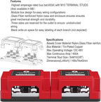 AMOMD 400A Bus Bar 8 M10 (3/8 inch) Terminal Studs Modular Design Tin Plated Copper Distribution Block Positive Pole Electrical Buss Bars 12-48 V DC with Cover for Trailer Marine Boat Car RV