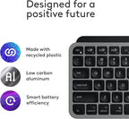 Logitech MX Keys Mini for Mac Minimalist Wireless Keyboard, Compact, Bluetooth, Backlit Keys, USB-C, Tactile Typing, Compatible with MacBook Pro & Air,iMac,iPad - Space Grey