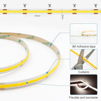 AXMOTUT 32.8ft COB LED Strip Light White, High Bright LED Strips with 320LEDs, RF Remote and UL Power Supply, 4000K Dimmable LED Lights for Bedroom,Kitchen, DIY Home Decoration, 2 Rolls of 16.4ft
