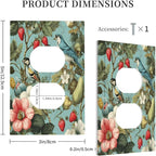 Bvtewkhz William Morris Flower Duplex Outlet Wall Plate Cover Decorative Light Switch Covers Electrical Faceplate Switch Plates for Bathroom Kitchen Home