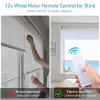 Rollerhouse DC12V EY2512 Shade Motor Electric Blind Motor Remote Control Wired Compatible with 38mm Shade Tube DIY Electric Roller Blinds/Shades