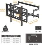 unho Heavy TV Wall Mount for 40-86 Inch TVs up to 220 lbs, Wall Mount tv Bracket Full Motion Max VESA 600 x 400mm,LED LCD Flat Panel Wall Mount tv