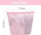 Guozcaray 2 Pcs Special Zoning laundry bag for delicates with handles mesh laundry bags washing machine laundry totes travel storage and sorting bag (Pink2)