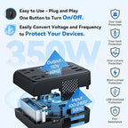 DOACE 220V to 110V Converter 350W Voltage Converter US to Europe for Hair Straightener/Curling Iron Converter for European Travel with 4-Port USB Charging and UK/AU/US/EU Worldwide Plug Adapter