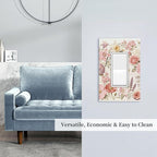 Bvtewkhz Floral Plant Watercolor Flowers 1 Gang Single Rocker Decorative Outlet Covers Light Switch Plate Electrical Receptacle Switchplate For Bathroom Kitchen Bedroom