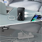 TenTrend Power Strip Tower (230W), 14-in-1 USB-C Charging Station Tower with 2000J Surge Protection, 5FT Extension Cord with 6 AC Outlets & 8 USB Ports for Home Office Dorm Essentials