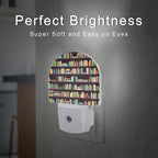 sndheke Books on Bookshelves Night Light, Colorful Books Dusk to Dawn Night Light Plug in,0.5w Energy Saving Sleep Friendly Nightlights for Kids Boys Girls Home Decor