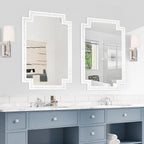 Tanmicoshomy 24 x 36 Inch Rectangle Mirrors for Wall, Natural Shell Framed Decorative Mosaic Mirror for Bathroom, Bedroom, Living Room or Entryway, Wall Mounted Horizontal or Vertical