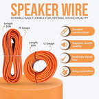 Elite Audio Premium Series Amp Kit Copper Clad Aluminum Wire, Triple-Shielded RCA Cables, High-Power Capacity, ANL Fuse Holder, Car Amplifier Install Kit (0 Gauge (Dual Amp))