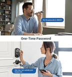 Veise Fingerprint Door Lock with 2 Lever Handles - Keyless Entry Door Lock, Electronic Keypad Deadbolt, Digital Smart Code & Front Handle Sets, Auto-Locking, Easy Installation, Matte Black