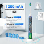 ZUAMEGU Sonic Electric Toothbrush for Adults - Deep Cleaning Teeth Whitening6 Replacement Brush Heads100-Day Battery5 Modes w/SensitiveIPX7 Waterproof (Color Options)