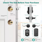 AkaGear DS10 Keyless Entry Door Lock with Handle - 2 Lever Handles, Fingerprint Door Lock, Keypad Deadbolt, 2 Keys, Code, Smart Locks for Front Door, Auto-Lock, Easy Installation - Matte Black