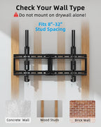 HOME VISION Ultra Slim Fixed TV Wall Mount Bracket for 42-100 Inch Flat/Curved Screens, Max VESA 800x600mm, 200lbs Capacity, 0.86" Low Profile, Universal, Heavy Duty, HV8802