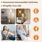 SURAIELEC Remote Control Outlet, Wireless Light Switch - Keychain Remote, 15 AMP, 100FT Range, No Interference, Remote Light Switch Kit for Lamp, Fan, Christmas Tree Light, Household Appliance