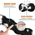 4 in 1 Ergonomic Keyboard Wrist Rest & Mouse Pad Wrist Rest Set, Large XXL Gaming Desk Mat 31.5"x 11.8" with Non-Slip Base, Memory Foam for Home Office Study Gaming, Black and White Cow Print