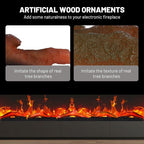 Electric Fireplace Wall Fireplace Recessed 3 Log Flame Colors Electric Fireplace Synthetic Resin Decoration Transparent Logs Flame for 50 inch Indoor Electric Fireplaces 5 Pieces