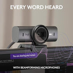 Logitech MX Brio Ultra HD 4K Collaboration, Streaming Webcam, 1080p at 60 FPS, Show Mode, Works with Microsoft Teams, Zoom, Google Meet, Nintendo Switch 2 New GameChat Mode - Graphite